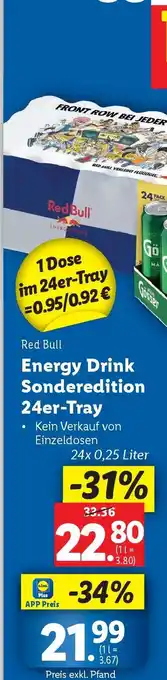 Lidl Red Bull Energy Drink Sonderedition 24er-Tray Angebot