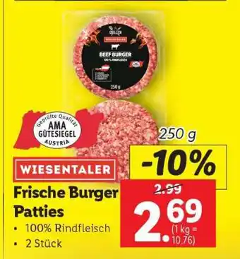 Lidl WIESENTALER Frische Burger Patties Angebot