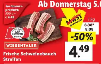 Lidl WIESENTALER Frische Schweinebauch-Streifen Angebot