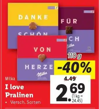 Lidl Milka I love Pralinen Angebot