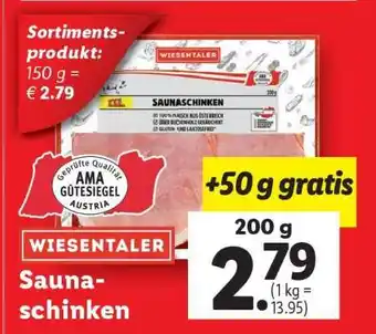 Lidl WIESENTALER Saunaschinken Angebot
