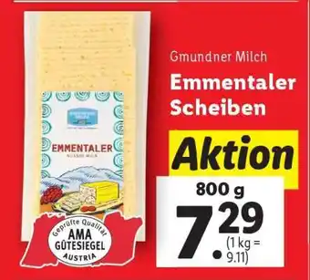 Lidl GMUNDNER MILCH EMMENTALER SCHEIBEN Angebot