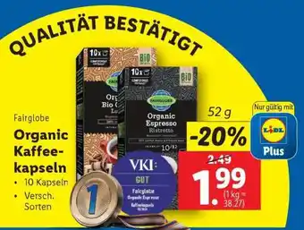 Lidl Fairglobe Organic Kaffeekapseln Angebot