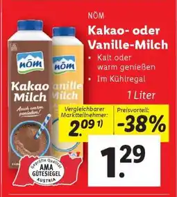 Lidl NÖM Kakao oder Vanille Milch Angebot