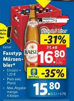 Lidl Kaiser Fasstyp Märzenbier Angebot