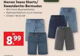 Lidl Herren Jeans Shorts/Sweatdenim-Bermudas Angebot