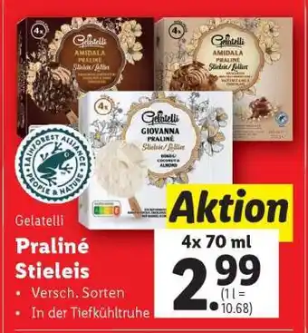Lidl Gelatelli Praliné Stieleis Angebot