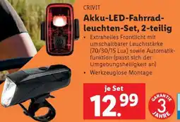 Lidl Akku-LED-Fahrradleuchten-Set, 2-teilig Angebot