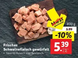 Lidl frisches Schweinefleisch gewürfelt Angebot