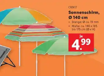 Lidl Sonnenschirm, Ø 140 cm Angebot