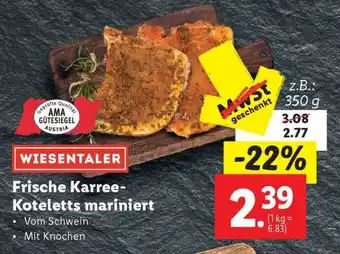 Lidl WIESENTALER Frische Karree-Koteletts mariniert Angebot