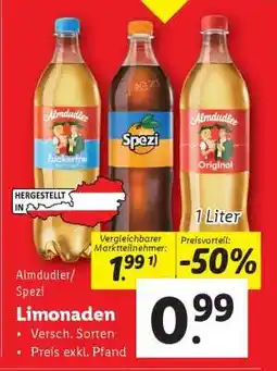 Lidl Almdudler/Spezi Limonaden Angebot