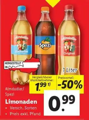 Lidl Almdudler/Spezi Limonaden Angebot