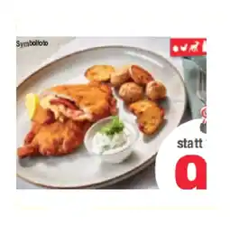 Maximarkt Cordon bleu vom Schwein mit Speck und Gouda gefüllt, dazu Bratkartoffeln und Kräuterdip Maximarkt Angebot