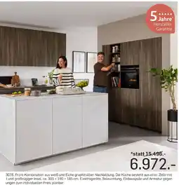 Möbel Ludwig Front-Kombination aus weiß und Eiche graphitsilber Nachbildung Angebot