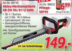 Zgonc Akku-Heckenschere GE-CH 36/61 Li Solo Angebot