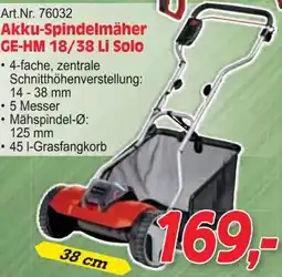 Zgonc Akku-Spindelmäher GE-HM 18/38 Li Solo Angebot