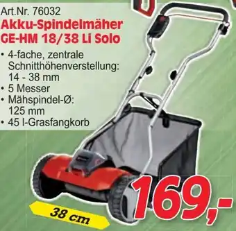 Zgonc Akku-Spindelmäher GE-HM 18/38 Li Solo Angebot
