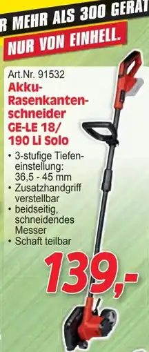 Zgonc Akku- Rasenkanten- schneider GE-LE 18/ 190 Li Solo Angebot
