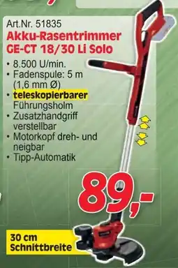 Zgonc Akku-Rasentrimmer GE-CT 18/30 Li Solo Angebot