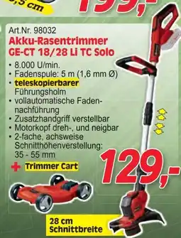 Zgonc Akku-Rasentrimmer GE-CT 18/28 Li TC Solo Angebot