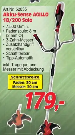 Zgonc Akku-Sense AGILLO 18/200 Solo Angebot