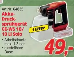 Zgonc Akku- Druck- sprühgerät GE-WS 18/ 10 Li Solo Angebot