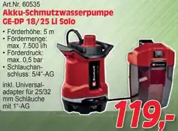 Zgonc Akku-Schmutzwasserpumpe GE-DP 18/25 Li Solo Angebot