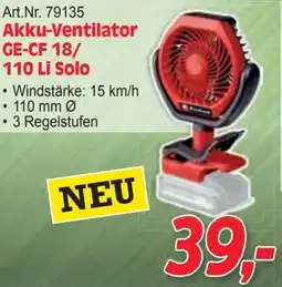 Zgonc Akku-Ventilator GE-CF 18/ 110 Li Solo Angebot
