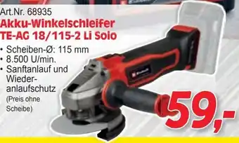 Zgonc Akku-Winkelschleifer TE-AG 18/115-2 Li Soio Angebot