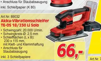 Zgonc Akku-Vibrationsschleifer TE-OS 18/230 Li Solo Angebot