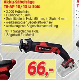 Zgonc Akku-Säbelsäge TE-AP 18/13 Li Solo Angebot