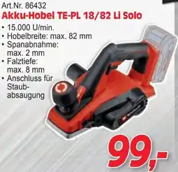 Zgonc Akku-Hobel TE-PL 18/82 Li Solo Angebot