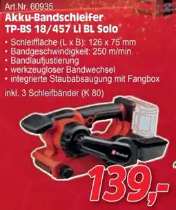 Zgonc Akku-Bandschleifer TP-BS 18/457 Li BL Solo Angebot