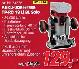 Zgonc Akku-Oberfräse TP-RO 18 LI BL Solo Angebot