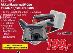 Zgonc Akku-Mauernutfräse TP-MA 36/30 Li BL Solo Angebot