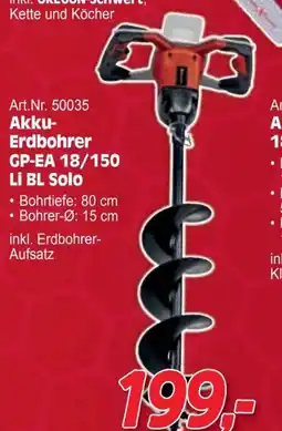 Zgonc Akku Erdbohrer GP-EA 18/150 Li BL Solo Angebot