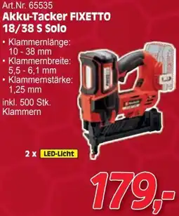 Zgonc Akku-Tacker FIXETTO 18/38 S Solo Angebot