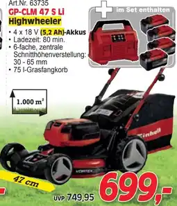 Zgonc GP-CLM 47 S Li Highwheeler 4 x 18 V (5,2 Ah)-Akkus Angebot