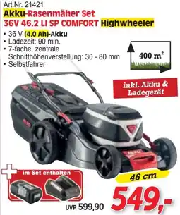 Zgonc Akku-Rasenmäher Set 36V 46.2 LI SP COMFORT Highwheeler Angebot