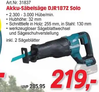 Zgonc Akku-Säbelsäge DJR187Z Solo Angebot