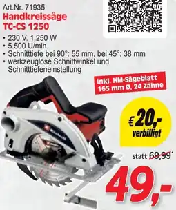 Zgonc Handkreissäge TC-CS 1250 Angebot