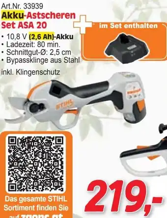 Zgonc Akku-Astscheren Set ASA 20 Angebot