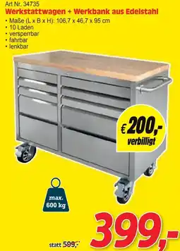 Zgonc Werkstattwagen + Werkbank aus Edelstahl Angebot