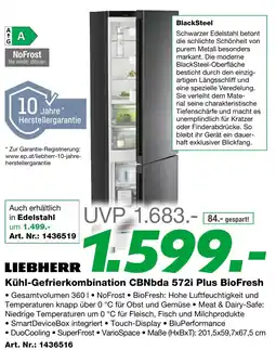 EP Kühl-Gefrierkombination CBNbda 572i Plus BioFresh Angebot
