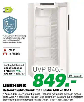 EP Getränkekühlschrank mit Glastür MRFvc 3511 Angebot