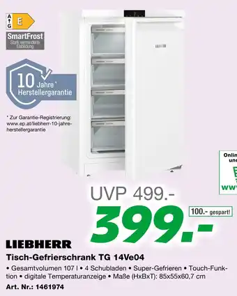 EP Tisch-Gefrierschrank TG 14Ve04 Angebot