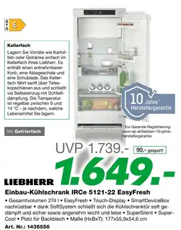 EP Einbau-Kühlschrank IRCe 5121-22 EasyFresh Angebot