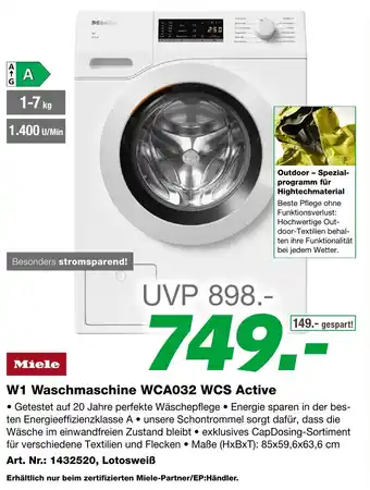 EP W1 Waschmaschine WCA032 WCS Active Angebot