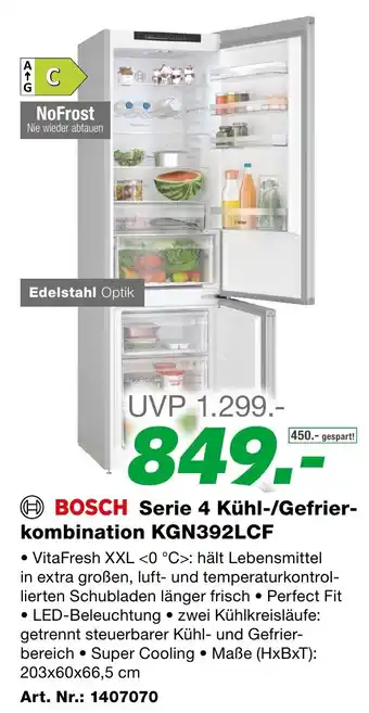 EP Serie 4 Kühl-/Gefrier- kombination KGN392LCF Angebot